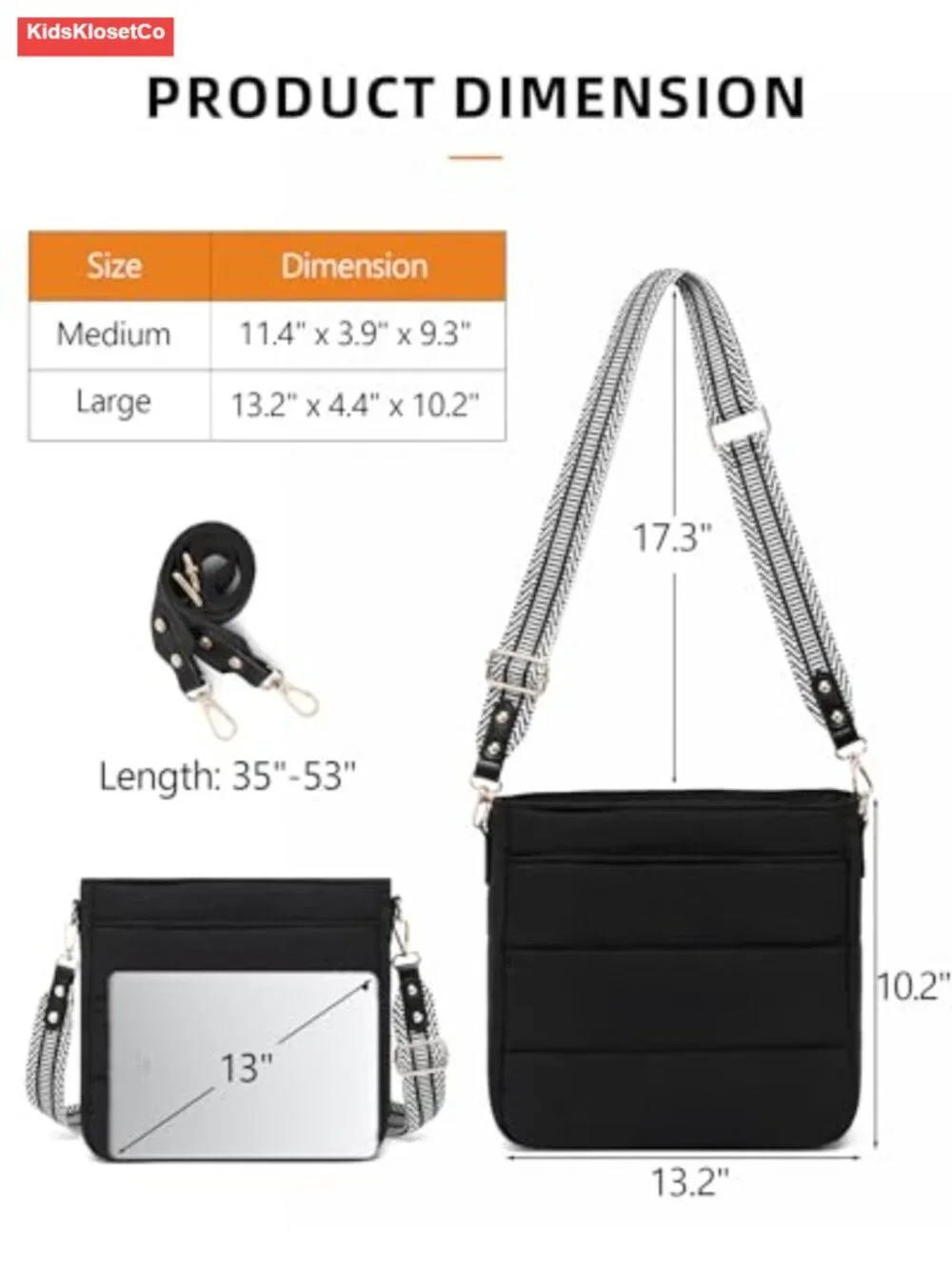Puffer Quilted Crossbody Shoulder Hobo Bag Set with Coin Wallet & 2 Straps